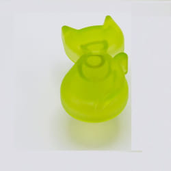 Poliplast - pomolo animalier gatto effetto vetro satinato verde