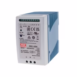 MW MEAN WELL DRC-100A Alimentatore AC/DC 100W montaggio Su Guida DIN con Funzione di Carica Batteria (UPS) Output 12Vdc at 4, ...