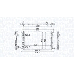 Radiatore, raffreddamento motore MAGNETI MARELLI 350213208900