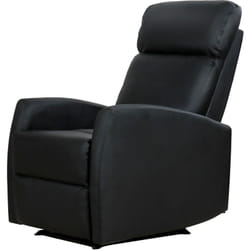 Homcom - Poltrona Relax in Pelle pu Nera con Schienale Reclinabile