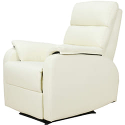 Homcom - Poltrona Relax per Soggiorno Reclinabile Manuale in Similpelle Crema
