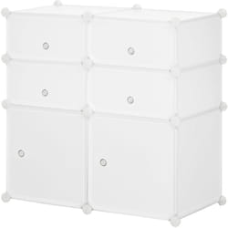Guardaroba Armadio Componibile Modulare con 6 Scomparti Bianco - Homcom