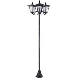 Outsunny - Lampione da Giardino a Energia Solare con 3 Luci led Nero