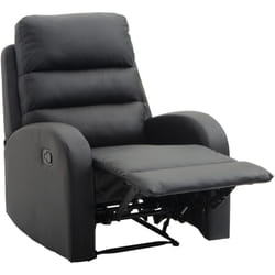 HOMCOM Poltrona Relax Reclinabile Ergonomica con Poggiapiedi in Ecopelle Nero