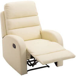 Homcom - Poltrona Relax Reclinabile Ergonomica e Poggiapiedi in pelle pu Bianco