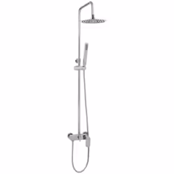 Colonna doccia Smart con miscelatore e deviatore integrato cromo lucido con soffione piatto in acciaio Smart è la soluzione d ...