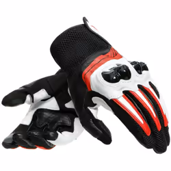 Dainese Mig 3 Unisex Guanti Moto, nero-bianco-rosso, dimensione XL per uomo