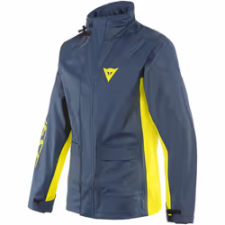 Dainese Storm 2 Giacca Pioggia Moto, blu-giallo, dimensione 2XL per uomo