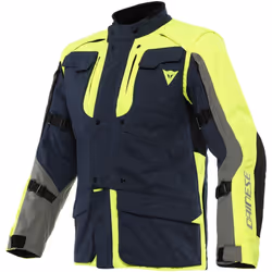 Dainese Alligator Tex Giacca tessile moto, blu-giallo, dimensione 48 per uomo