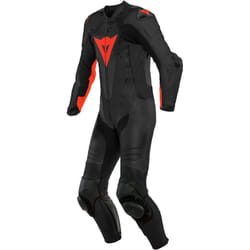 Dainese Laguna Seca 5 Abito in pelle per moto perforato a un pezzo, nero-rosso, dimensione 48 per uomo