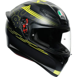 AGV K-1 Track 46 Casco, nero-giallo, dimensione XS per uomo