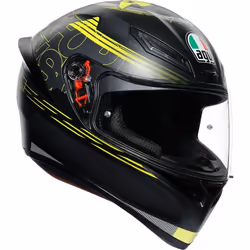 AGV K-1 Track 46 Casco, nero-giallo, dimensione XS per uomo