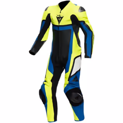 Dainese Gen-Z Abito in pelle perforata monopezza per bambini, blu-giallo, dimensione S M 158