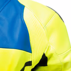 Dainese Gen-Z Abito in pelle perforata monopezza per bambini, blu-giallo, dimensione S M 158