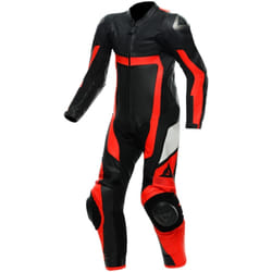 Dainese Gen-Z Abito in pelle perforata monopezza per bambini, nero-rosso, dimensione M 164