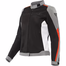 Dainese Hydraflux 2 Air D-Dry Giacca tessile da donna, nero-grigio-rosso, dimensione 40 per donne