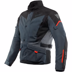 Dainese Tempest 3 D-Dry Giacca tessile moto, nero-grigio-rosso, dimensione 48 per uomo