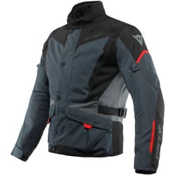Dainese Tempest 3 D-Dry Giacca tessile moto, nero-grigio-rosso, dimensione 52 per uomo