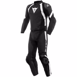 Dainese Avro 4 Tuta in pelle da moto in 2 pezzi, nero-bianco, dimensione 64 128 per uomo