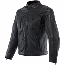 Dainese Atlas Giacca in pelle per moto, nero, dimensione 54 per uomo
