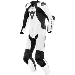 Dainese Laguna Seca 5 Abito in pelle per moto perforato a un pezzo, nero-bianco, dimensione 56 per uomo