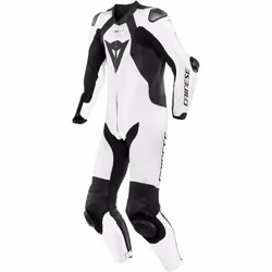 Dainese Laguna Seca 5 Abito in pelle per moto perforato a un pezzo, nero-bianco, dimensione 56 per uomo
