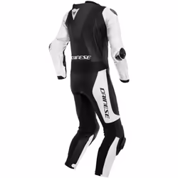 Dainese Laguna Seca 5 Abito in pelle per moto perforato a un pezzo, nero-bianco, dimensione 56 per uomo