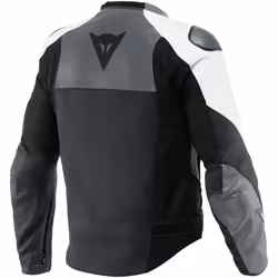 Dainese Sportiva Giacca in pelle per moto, nero-grigio-bianco, dimensione 60 per uomo