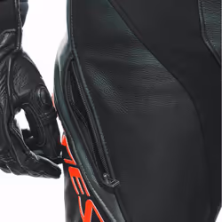 Dainese Laguna Seca 5 Tuta in pelle da moto a 2 pezzi, nero-grigio-rosso, dimensione 48 per uomo