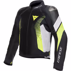 Dainese Super Rider 2 Absoluteshell Giacca tessile moto, nero-bianco-giallo, dimensione 60 per uomo
