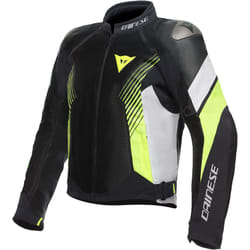 Dainese Super Rider 2 Absoluteshell Giacca tessile moto, nero-bianco-giallo, dimensione 60 per uomo