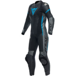Dainese Grobnik Tuta in pelle moto da donna a 1 pezzo, nero-grigio-blu, dimensione 40 per donne