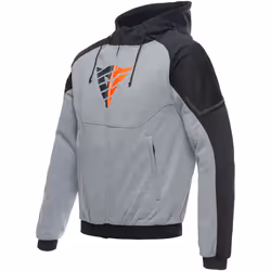 Dainese Daemon-X Safety Felpa con cappuccio con zip del motociclo, nero-grigio-rosso, dimensione 60 per uomo