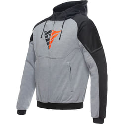 Dainese Daemon-X Safety Felpa con cappuccio con zip del motociclo, nero-grigio-rosso, dimensione 60 per uomo