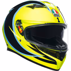 AGV K3 Rossi WT Phillip Island 2005 Casco, nero-giallo, dimensione XS per uomo