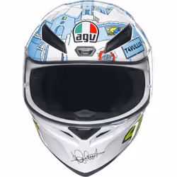 AGV K-1 S Winter Test 2017 Casco, bianco-blu, dimensione 2XL per uomo