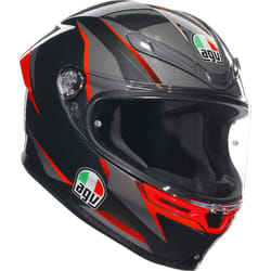 AGV K-6 S Slashcut Casco, nero-grigio-rosso, dimensione L per uomo