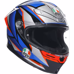 AGV K-6 S Slashcut Casco, nero-rosso-blu, dimensione 2XL per uomo
