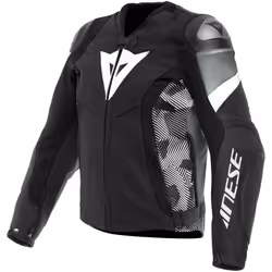 Dainese Avro 5 Giacca in pelle moto, nero-grigio-bianco, dimensione 60 per uomo