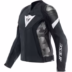 Dainese Avro 5 Giacca di pelle moto da donna, nero-bianco, dimensione 46 per donne
