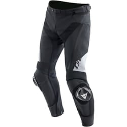 Dainese Delta 4 Pantaloni in pelle da moto, nero-bianco, dimensione 58 per uomo