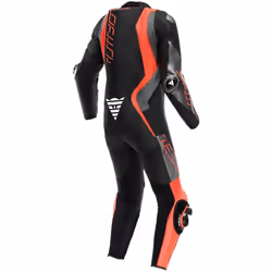 Dainese Audax D-Zip tuta in pelle da moto traforata in 1 pezzo, nero-grigio-rosso, dimensione 48 per uomo