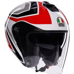 AGV Irides Tolosa Casco Jet, nero-bianco-rosso, dimensione L per uomo
