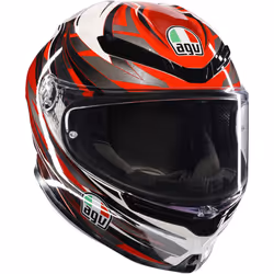 AGV K6 S Reeval Casco, grigio-bianco-rosso, dimensione S per uomo