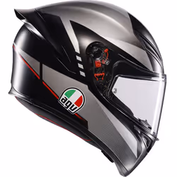 AGV K1 S Lap Casco, nero-rosso, dimensione L per uomo