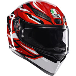 AGV K-1 S Lion Casco, nero-bianco-rosso, dimensione 2XL per uomo