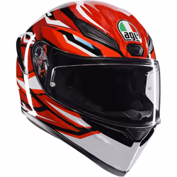 AGV K-1 S Lion Casco, nero-bianco-rosso, dimensione 2XL per uomo