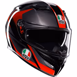 AGV K3 Striga Casco, nero-grigio-rosso, dimensione 2XL per uomo