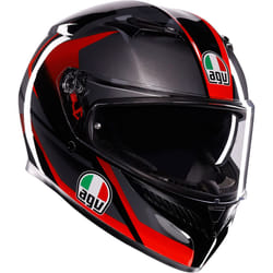 AGV K3 Striga Casco, nero-grigio-rosso, dimensione 2XL per uomo
