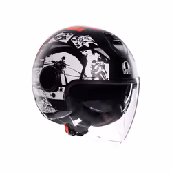 AGV Eteres History Casco Jet, nero-bianco-rosso, dimensione 2XL per uomo